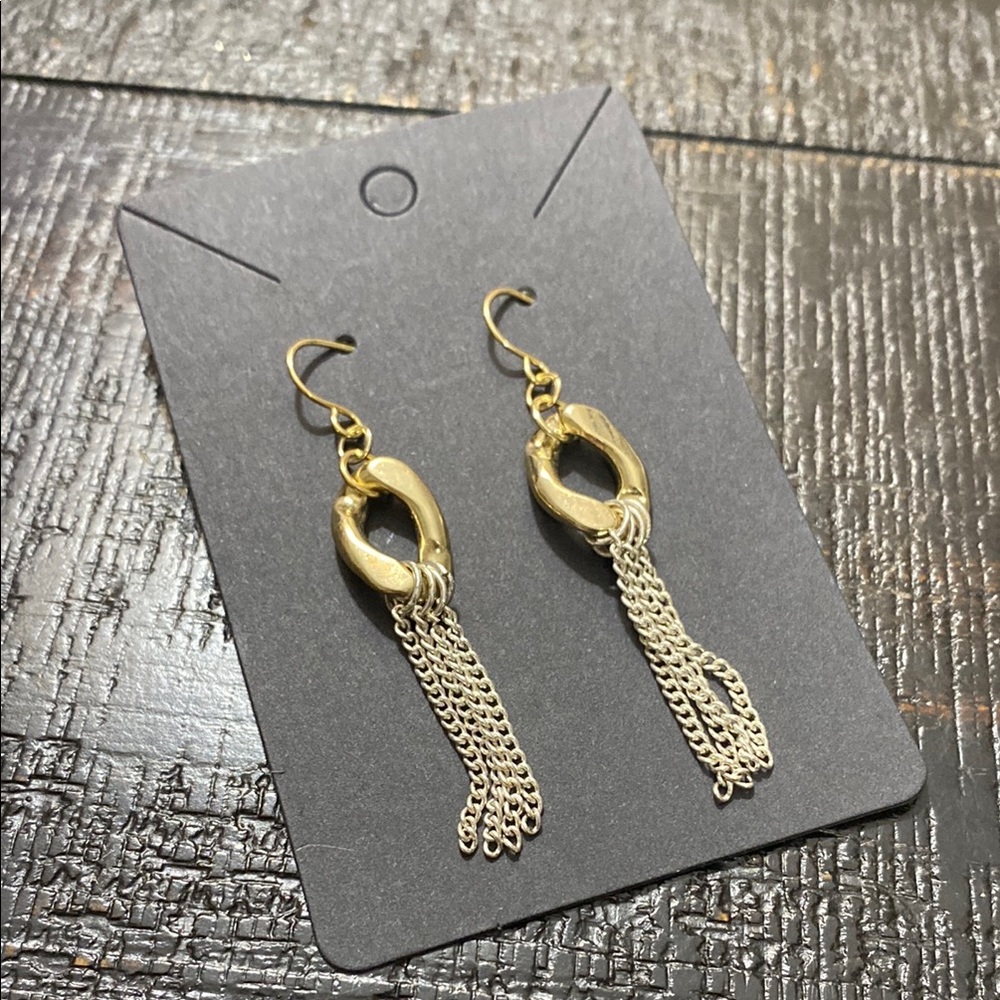 Elegant Gold and Silver Tones NWOT Premier Designs Dangle Tassel Earrings!